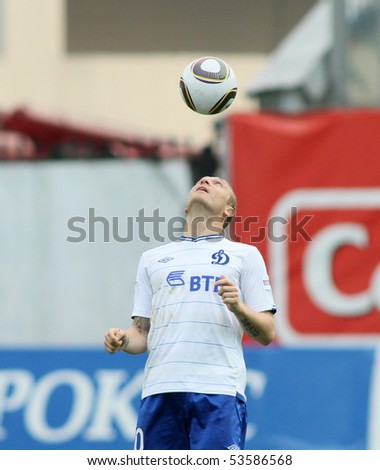 MOSCOW - MAY 15: Dinamo forward Andrei Voronin in a game of the 11th round of Russian Football Premier League - Dinamo Moscow vs. Alania Vladikavkaz - 2:0, May 15, 2010 in Moscow, Russia.