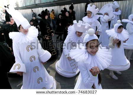 ODESSA, UKRAINE - APRIL 1: unidentified People celebrated April Fools\' Day on the main streets of the city, April 1, 2011 in Odessa, Ukraine.