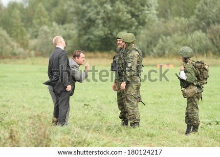 BUDIHINO, RUSSIA - AUG 26, 2010: During Command post exercises with 98-th Guards Airborne Division in Kostroma region.