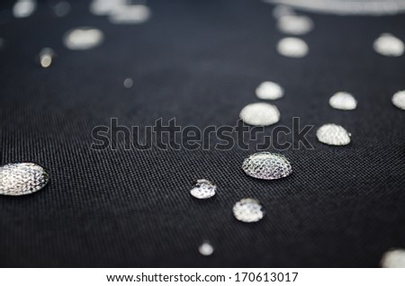 Water droplets on  is fiber Waterproof fabric