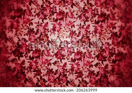 concept vintage Nature Print fabric with many flowers