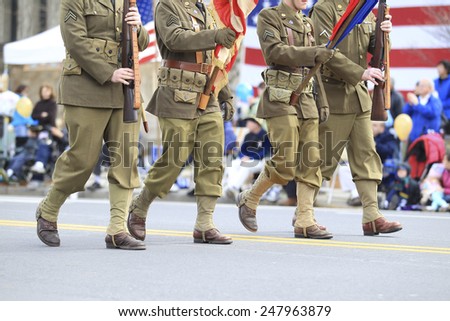 American Army of World War II in Patriots Day Parade
