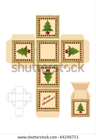 A Christmas Gift Box Cut-Out Template With Assembly Instructions. Also ...