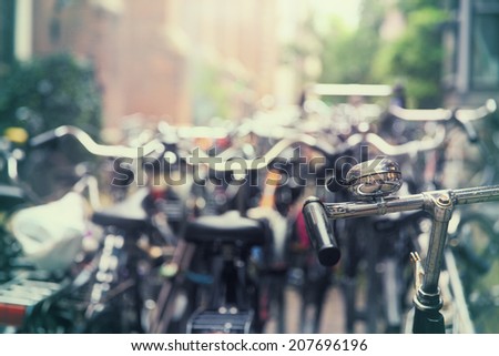 Similar – Image, Stock Photo Dozens of bikes are parked in the Dutch national park De Hoge Veluwe