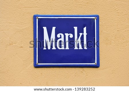 street sign of a marketplace in germany, europe