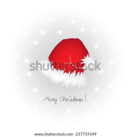 Santa\'s corporate design - his hat painted in a cartoon style with snowflakes.