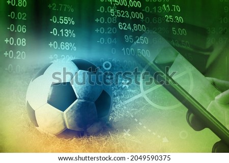 real time football live score results, news, sport event, results and statistics directly to mobile devices, sport news reporter and sport bettings Photo stock © 