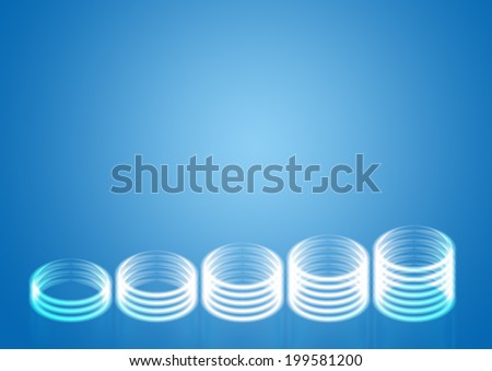 energy circles on blue background