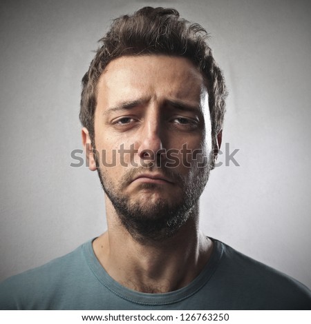 Portrait Of Young Sad Man Stock Photo 126763250 : Shutterstock