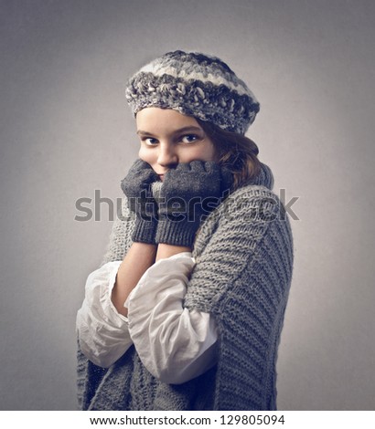 portrait of child who is cold
