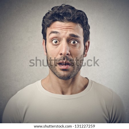 portrait of surprised man