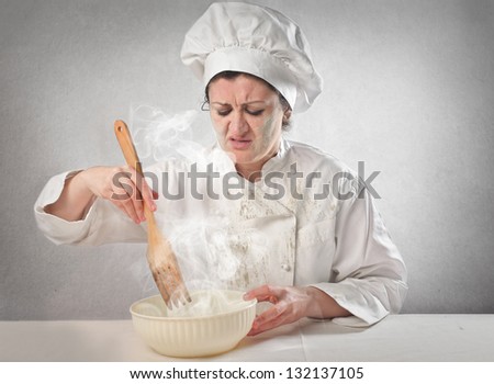 chef cooking a bad meal