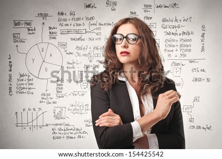 portrait of beautiful career woman with big glasses