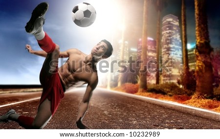 a soccer player on the american street