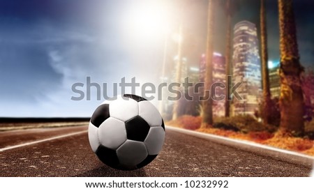 a soccer ball on the american street