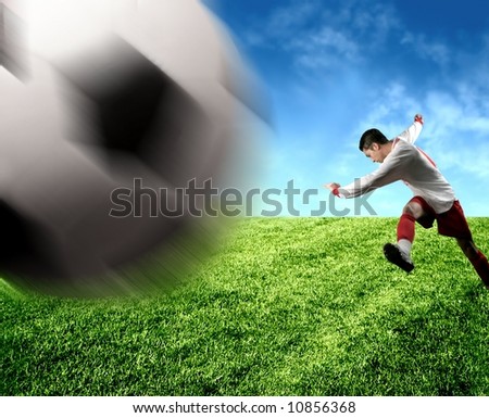A soccer player in action