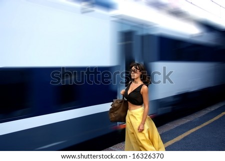 a woman miss the train