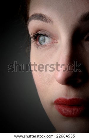 closeup of crying woman