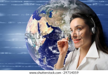 international customer support operator woman