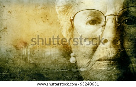 Vintage portrait of an old woman