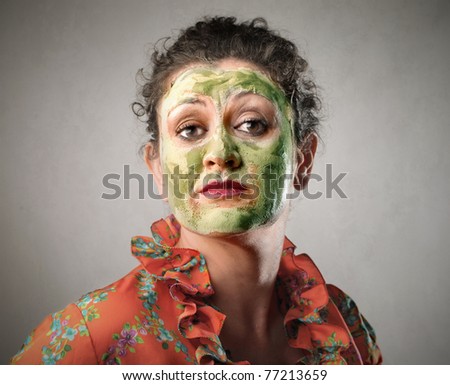 Woman wearing a beauty mask