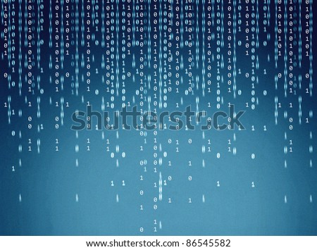 Computer screen with binary code on it