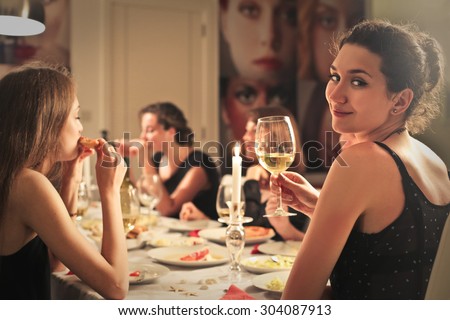 Classy girl at an elegant dinner