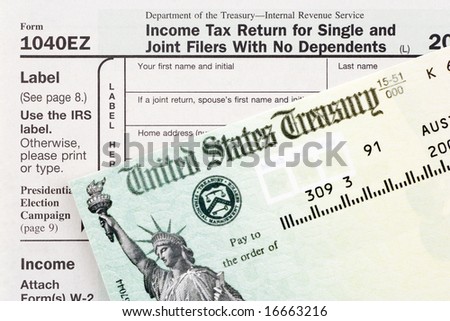 American Tax Form and an Refund Check