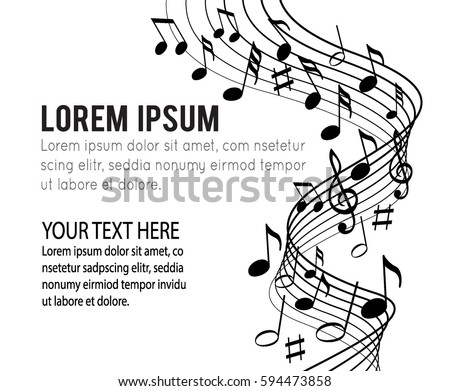 Music notes on a solid white background