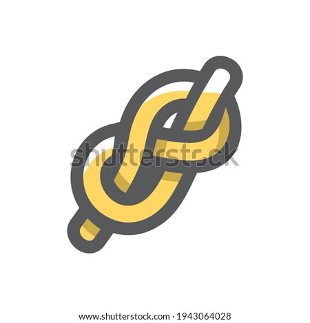 Knot Knotted Rope Vector icon Cartoon illustration