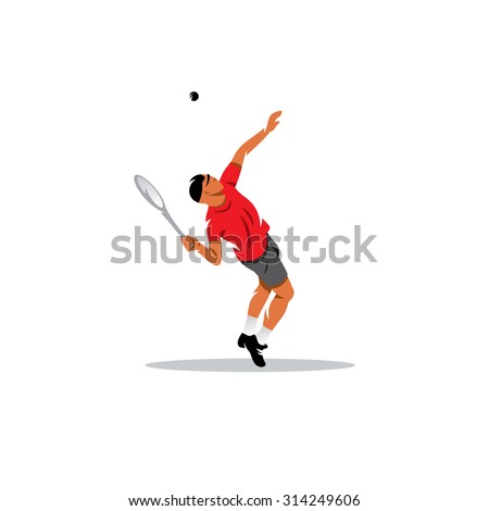 Tennis man sign. Vector Illustration. Branding Identity Corporate logo design template Isolated on a white background
