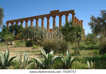 roman architecture in agrigento place from  sicily island