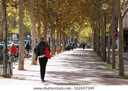 street of Paris in autumn season