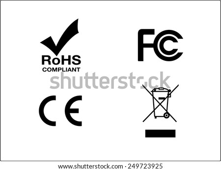 RoHs FC CE Bin symbols