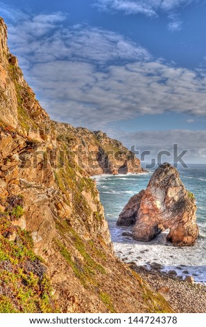 Rock cliffs by the sea (Portugal)