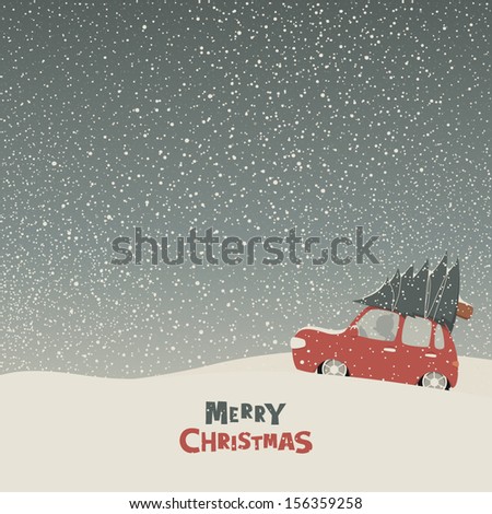 Similar – Image, Stock Photo Man transporting Christmas tree on bicycle