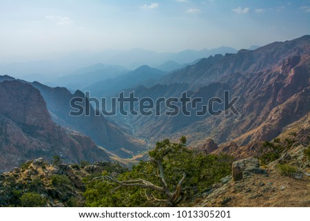 Beautiful mountain landscape, located in Al Taif, Saudi arabia