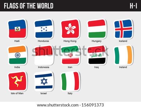 Vector set of Flags world sorted alphabetically. (H-I)