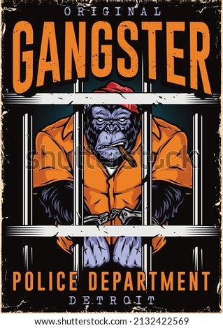 Image, Stock Photo Apes behind bars