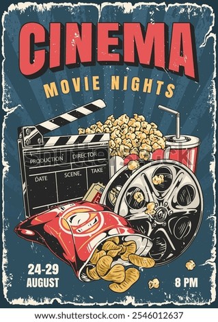 Join us for thrilling movie nights at the cinema. Enjoy popcorn and snacks while you watch exciting films starting at 8 PM.