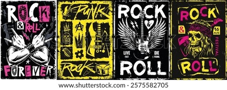 Similar – Image, Stock Photo Rock and roll live group at the nightclub