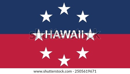 Top view of Governor of Hawaii pre 1959 , USA flag, no flagpole. Plane design layout Flag background