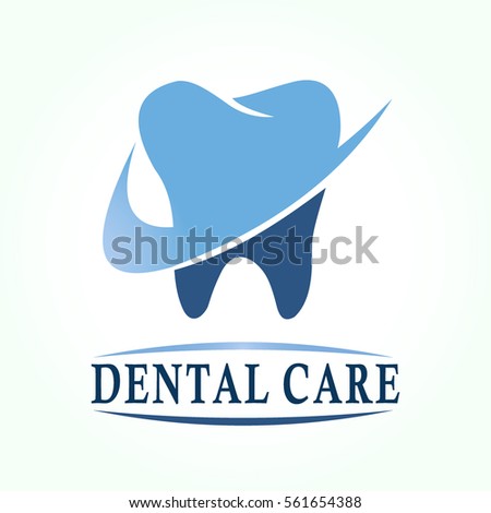 gradient blue tooth slashed on the middle with check mark shape for dental care logo