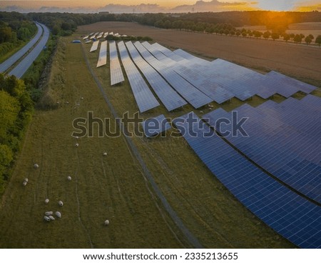 Similar – Image, Stock Photo PV open space plant , photovoltaic open space plant in front of cloudless sky, PV modules