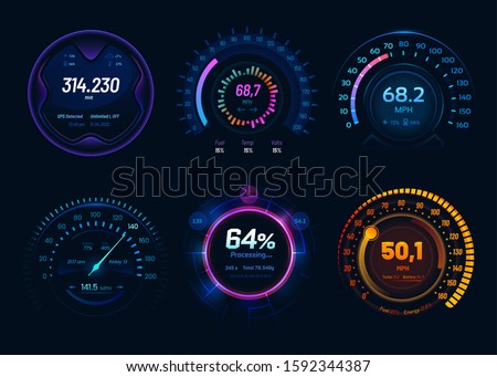 Car speedometer, digital neon LED light gauges