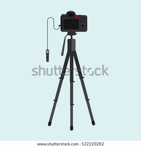 Camera,tripod,remote control. flat icon ,for web and mobile