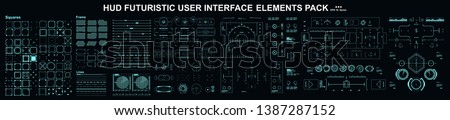 HUD elements mega set pack. Dashboard display virtual reality technology screen. Futuristic user interface.