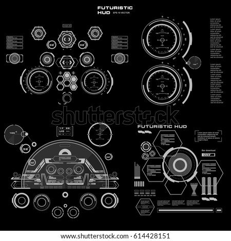 Futuristic blue virtual graphic touch user interface