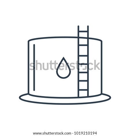 Linear icon of water tank