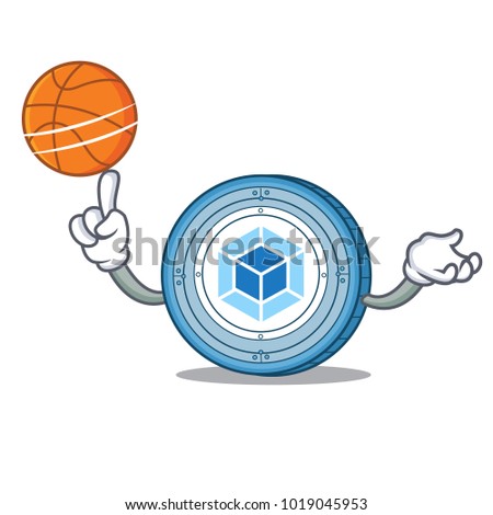 With basketball webpack coin character cartoon
